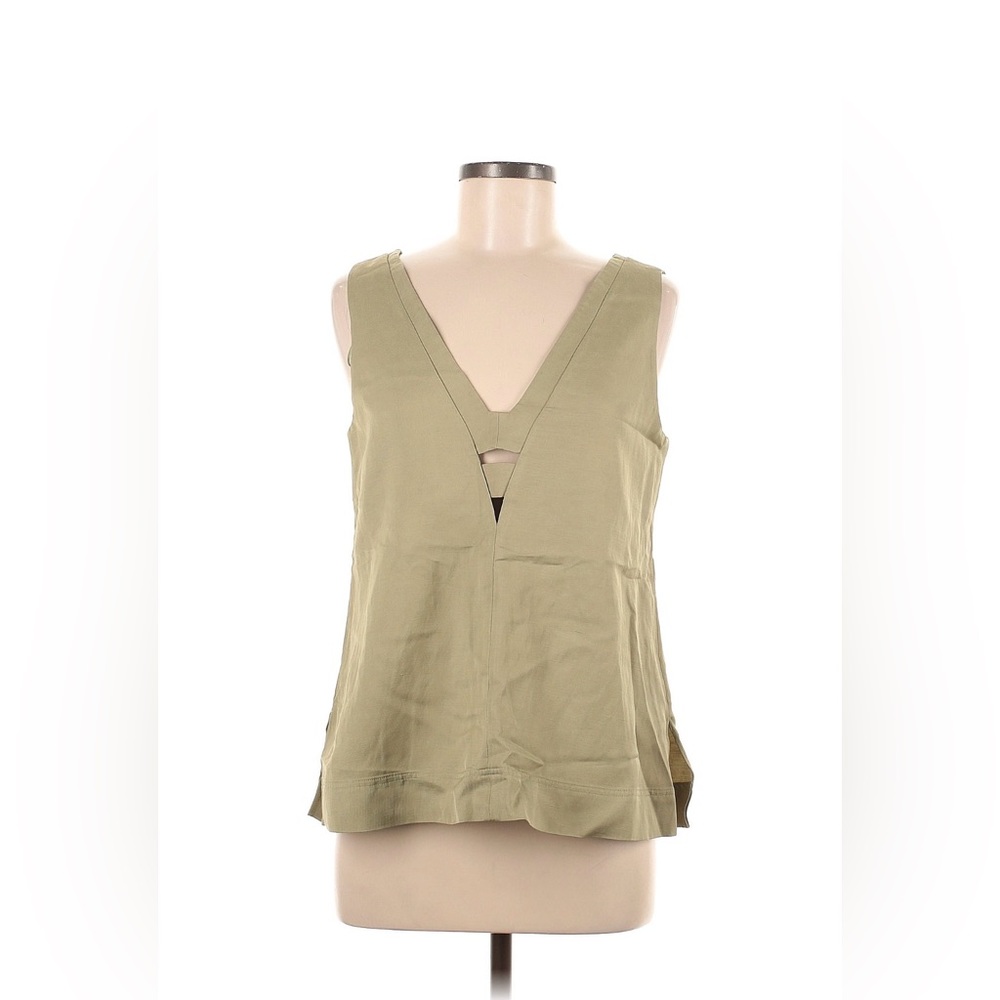 Reiss Women’s Olive Green V-Neck Sleeveless Top